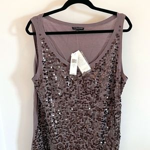 Eileen Fisher round neck sequin shell